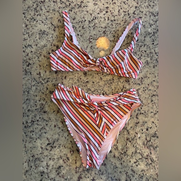 Victoria's Secret Other - Women’s VS high waist cheeky, striped swimsuit, size medium
